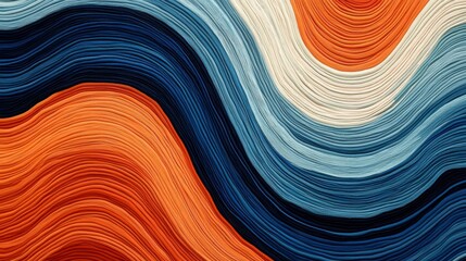 Abstract Wave Composition Blue, Orange and Cream Hues,Digital Art, Fluid Texture,Abstract Background Abstract art,Digital painting