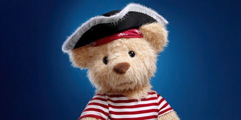 Obraz premium photo of teddy bear dressed like pirate 