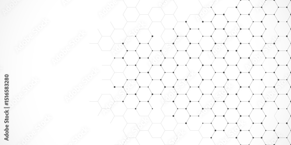 Aufkleber Graphic design element with abstract geometric background of simple hexagon pattern