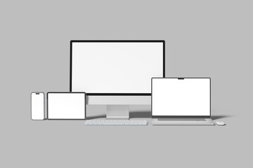 Multi devices responsive website blank mockup