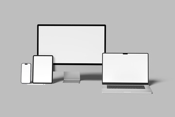Multi devices responsive website blank mockup