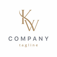 Elegant Letter KW Monogram Logo Design