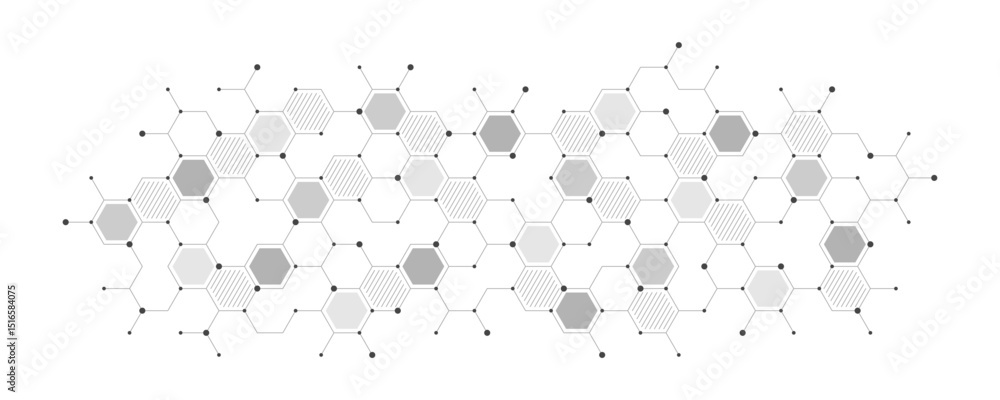 Aufkleber Graphic design element with abstract geometric background of simple hexagon pattern