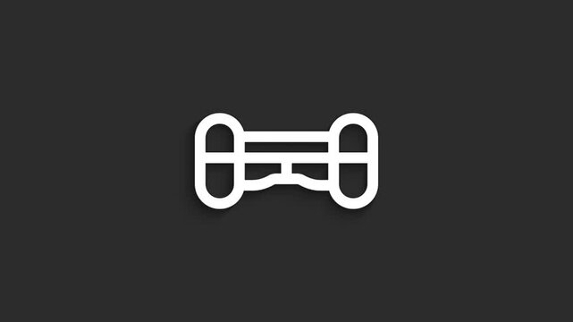 Hoverboard Icon Animation &ndash; 4K Self-Balancing Scooter Symbol on Black Background