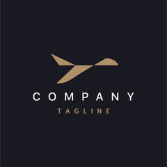 Elegant Simple Geometric Airplane Logo for Travel or Aviation Business