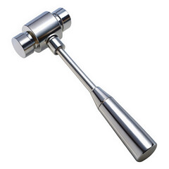 Fototapeta premium A sleek metallic gavel, designed with a polished finish, resting on a flat surface, symbolizing authority and justice in a professional setting.