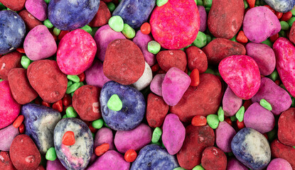 Aromatic decorative stone texture for interiors, in vibrant colors with a detailed close-up view