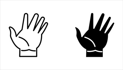 Set of hand gestures linear icons, vector illustration on white background.