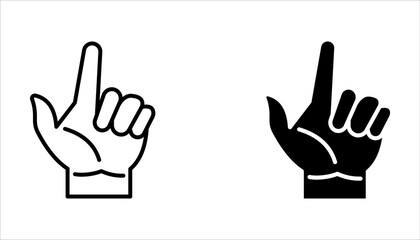 Set of hand gestures linear icons, vector illustration on white background.