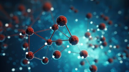 molecule or atom, Abstract structure for Science or medical background, 3d illustration, science, atom, abstract, chemistry, structure, blue, chemical, background