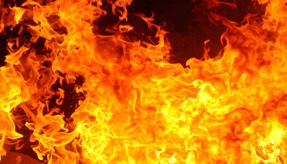 Fototapeta premium Flames of fire close view background