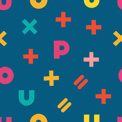 Obraz premium seamless math symbols pattern plus minus equal 