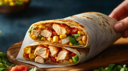 chicken and vegetable wrap sandwich