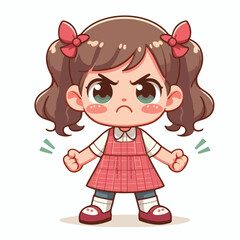 little girl is angry