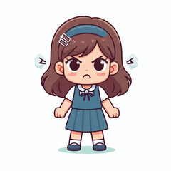 little girl is angry