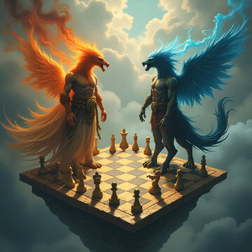 Two Godlings Battle on a Floating Chessboard of Continents: Miniature Titans, Erupting Volcanoes, and a Mortal Pawn Caught in a Game That Shapes Real Wars