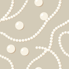 seamless pearl necklace pattern   elegant looping .svg