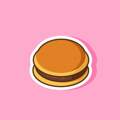 Dorayaki Sticker Delicious Japanese Sweet Treat Vector Illustration