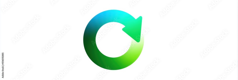 Poster endless looped refresh icon in vibrant colors representing continuity and renewal in a minimalist de