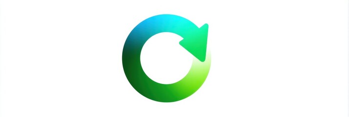 Fototapeta premium Endless Looped Refresh Icon in Vibrant Colors Representing Continuity and Renewal in a Minimalist Design