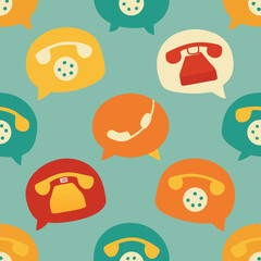 seamless rotary phone pattern   vintage phones  