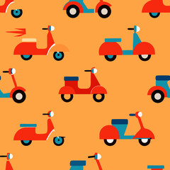 seamless scooter and moped pattern   urban transpo.svg