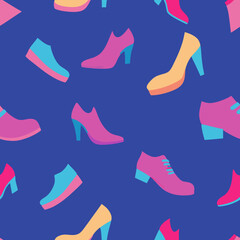 seamless shoe pattern   different shoe styles like 