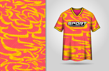 Abstract red yellow sport jersey design