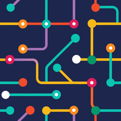 seamless subway map icon pattern   route lines  