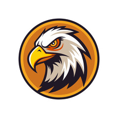 eagle head circle stock mascot logo illustrations