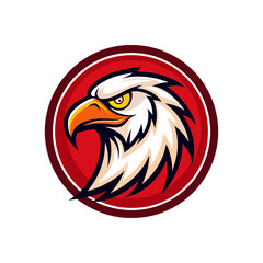 eagle head circle stock mascot logo illustrations