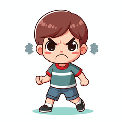 little boy is angry