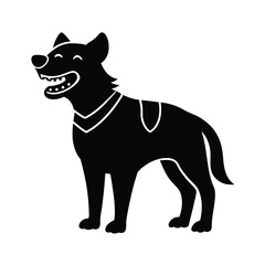 Happy Dog Silhouette with Collar Graphic Illustration