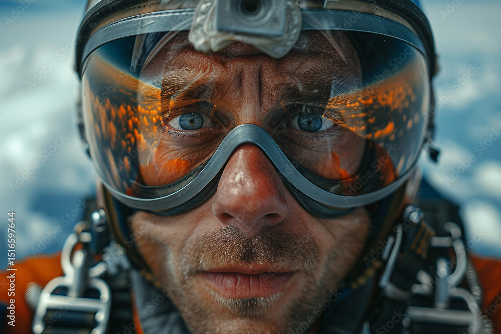Poster a skydiver captured in slow motion ai generative image