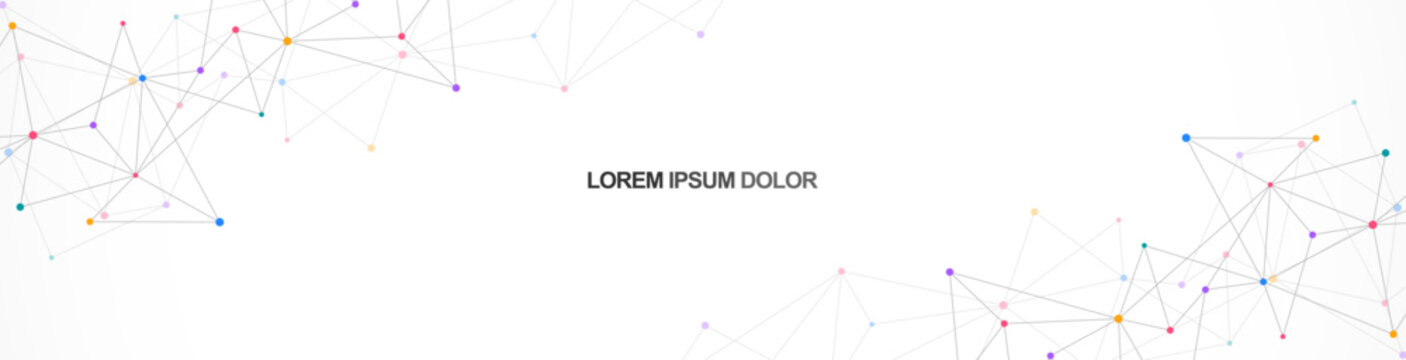 Abstract vector background and geometric pattern with connecting the dots and lines for banner design or header. Minimalistic vector texture for modern design