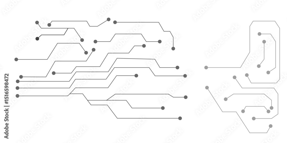 Aufkleber abstract futuristic circuit board illustration, circuit board with various technology elements. circ