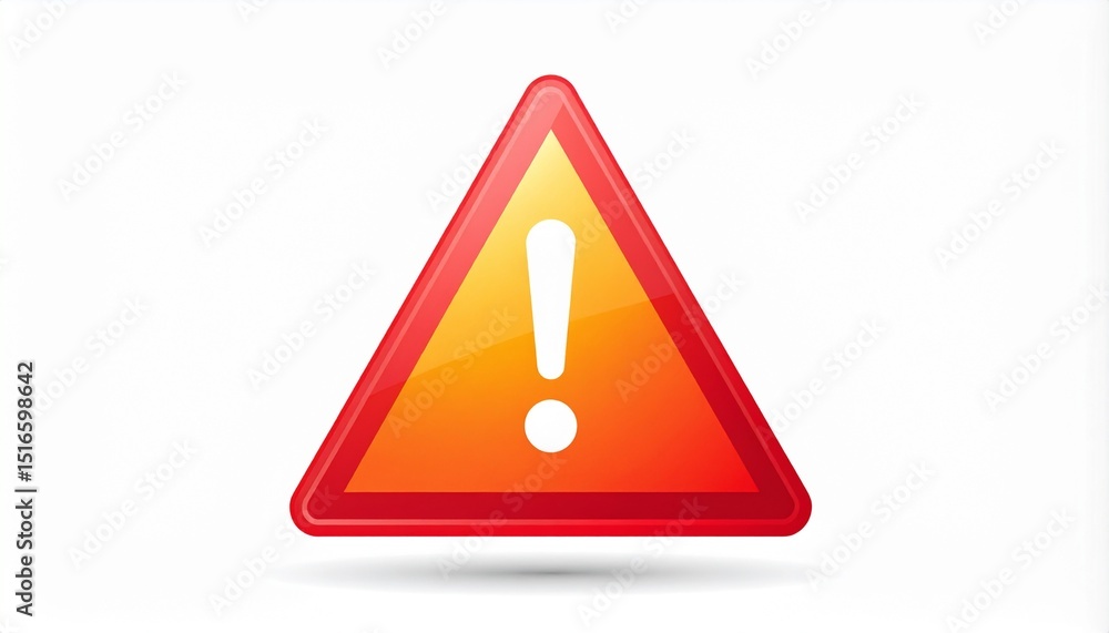 Poster attention mark minimal concept. warning sign with an exclamation mark in a triangular shape.