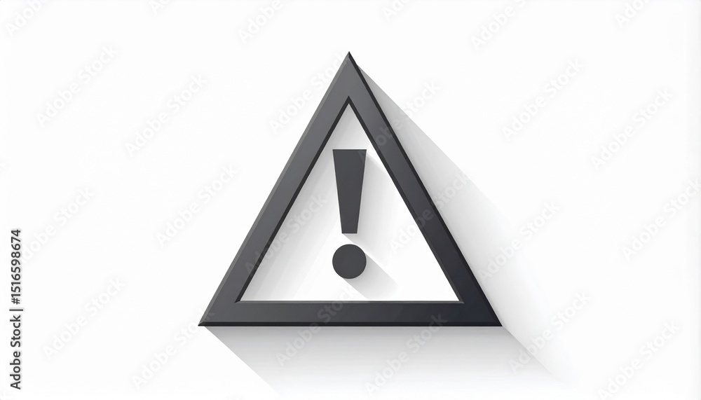 Poster attention mark minimal concept. warning sign with exclamation mark in a triangular shape.