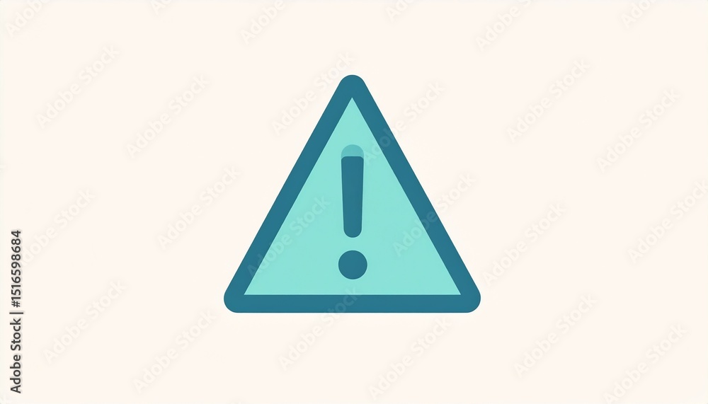 Poster attention mark minimal concept. warning symbol in a triangle shape with a blue outline.