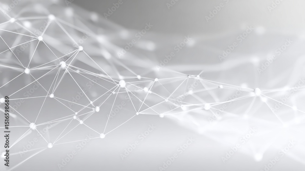Aufkleber minimalist light gray and white abstract neural grid, clean and elegant lines forming a subtle tech 