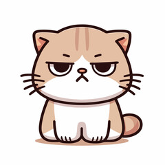 cat with a flat and indifferent expression