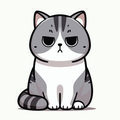 cat with a flat and indifferent expression