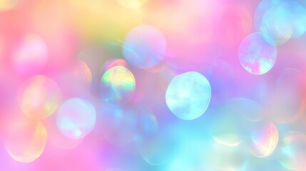 Fototapeta premium Pastel Bokeh Background Abstract Circular Lights, Rainbow Hues, Dreamy Aesthetic, Bokeh Photography, Background Texture Bokeh, Abstract