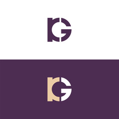 Alphabet GK KG Letter Logo Design with Modern Minimal Style.