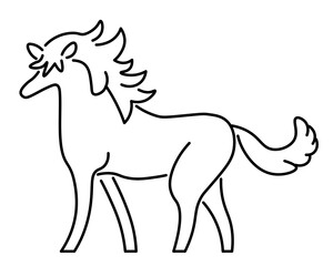 horse in doodle style in vector. element for decor postcard design print sticker animation poster background