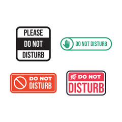 Do Not Disturb Sign Vector Collection in Various Styles