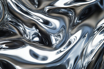 Generative AI made image of an abstract creative glossy foil metallic wallpaper