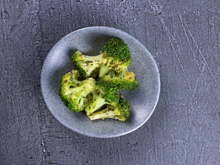 broccoli ingredients vegan vegetable cut pieces salad nutrition dish fresh lunch raw asian health