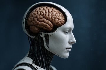 Robotic Head with Visible Brain Anatomy