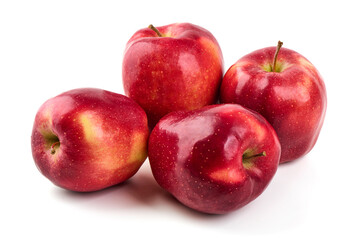 Red apples, isolated on white background.